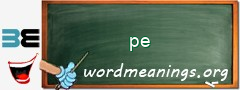 WordMeaning blackboard for pe